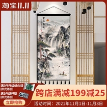 Chinese style landscape hanging cloth background wall Chinese style welcome pine entrance hall living room fabric decoration carpet painting