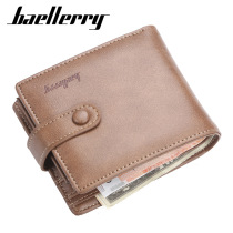 Mens short wallet Korean version of multi card buckle horizontal pocket fashion casual soft wallet