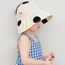 Childrens hat empty top sun hat summer girl baby sunscreen hat anti-ultraviolet thin sun hat big hat brim