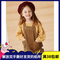 Girls Long Sleeve Doll base shirt Patterns Autumn New Products Children Corduroy Strap Skirt Free Craft Cardboard