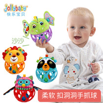 jollybaby baby hand grip ball baby button hole Toy ball newborn haptic awareness training puzzle ball