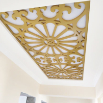 Hollow partition carved board porch screen background wall PVC board Chinese style European modern grid ceiling ceiling