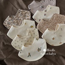 ins cotton bib Korean bib baby collar type baby saliva pocket newborn baby mouth towel adjustable
