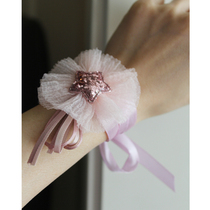 Girls Flower Children Children Children Children Wrist Flower Wedding Flower Children Performance Kindergarten Chorus Dance Hand Flower Hand Ring