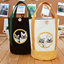 Japanese cartoon cute lunch bag tote bag office worker student with rice thick canvas bag