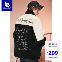 Lilbetter LB bear cotton-padded lamb wool padded winter polar fleece jacket tide brand cotton-padded jacket warm cotton-padded jacket