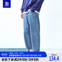 Lilbetter mens jeans loose straight pants Tide brand autumn wide leg pants boys trousers Hongfeng pants