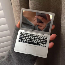 Mini portable mirror creative Apple laptop shape portable folding small makeup mirror Mac mirror