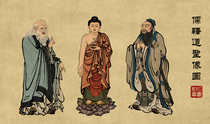 Buddhas and bodhisattvas portrait Filigree Thangka drawings on the ancient saints and sages Confucianism Buddhism and Taoism icons figure HD electronic version of the figure