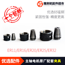 Engraving machine spindle motor clamp ER11 collet screw cap 2 wire high precision ER16 and ER20 dynamic balance nut