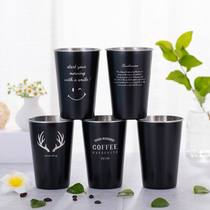 Lettering new metal logo ins stainless steel beer cup juice cup office home coffee cold drink cup
