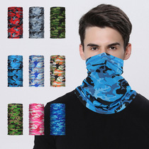 Sunscreen ice silk scarf headscarf mens neck cover Neck protection neck summer fishing mask outdoor riding facial towel thin sleeve cover
