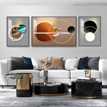 Modern light luxury living room decorative painting abstract geometric sofa background wall Crystal porcelain painting 2021 new triplet hanging painting