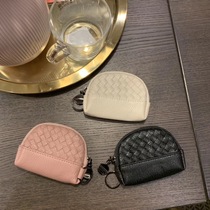 Korean Version Woven Zero Wallet 2018 Comeback Cuddly Soft Leather Girl Bag Kabbag Shell Small Bag Tide Zip Key Bag