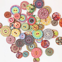 100 vintage buttons 15 20 25mm buttons diy colorful buttons round two-hole button wooden buttons