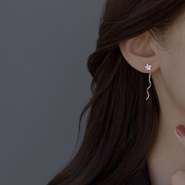 925 Pure Silver Flowers Earrings Woman Summer Style 2021 New Tide Fashion Foreign Air Ear Line Raising Earthen Pendant