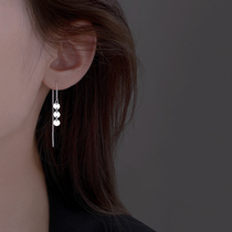 925 pure silver wafer flow sueared female summer style 2021 new temperament advanced senses French style net red small crowdsourced earrings