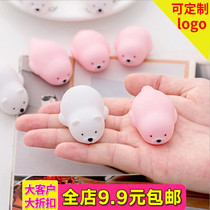 Creative cute little seal white bear pinch called vocal toy decompression blow ball pinch music trick gift