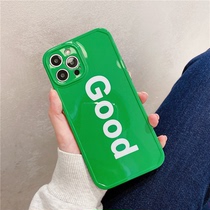 XR personality green letter good tide brand iphone1211promax soft xxs female 7p8plus phone case