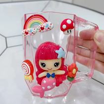 Cute cartoon childrens brushing cup holder light luxury mouthwash Cup creative tooth bucket tooth cylinder wash cup student boys and girls