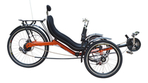 Bend-type FRP seat foldable three-wheeled recliner