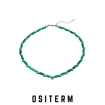 OSITERM limited festival High Rise green jade bamboo Festival street mix and match necklace (only channel)