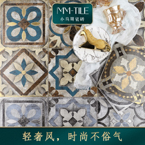 French light luxury gold silver small flower tiles 200x200 Bathroom Kitchen retro wall tiles porch balcony floor tiles