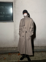 (Tide WOO exclusive) white mouth Yang autumn and winter plaid coat double-breasted casual lapel long coat men