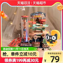 Rail car toy slide rail racing childrens toy boy set car building parking lot baby model