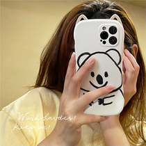  Fun cat-shaped bear Suitable for 12 11Pro Max Apple XR SE mobile phone case iPhone8plus tide female models