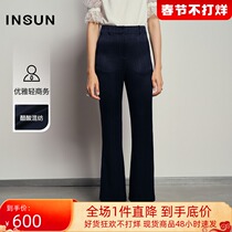 Grace Cover new fashion stripe loose wide leg pants acetate elegant light business sense temperament trousers ladies