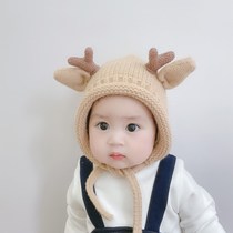 Japanese baby hat autumn and winter baby wool hat cute super cute winter warm thick ear protection