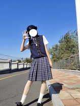 Swallowjk swallow home finished section blueberry board millet plaid uniform pleated skirt girl JK uniform skirt