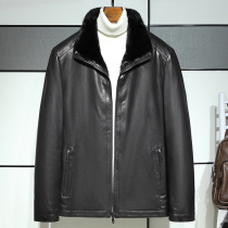 2020 winter leather leather mens whole mink mink liner short lapel Haining goatskin jacket youth jacket