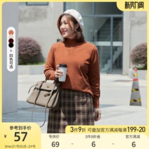 Cilie Show 2021 Winters new big code womens clothing undershirt fat mm 100 hitch slim fold high collar sweater