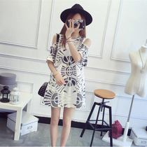 Hong Kong counter 2021 summer new womens Korean fashion loose thin sweet off-the-shoulder mesh stitching dress
