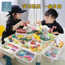 Childrens color mud toy table ultra light clay Plasticine tool mold set noodle machine little girl handmade