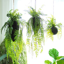 Mori indoor aerial hanging tree root Fern grass simulation green plant hanging decoration home decoration creative floral design