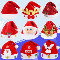 Christmas decorations Christmas hats red non-woven Santa hats adult children headgear luminous hats