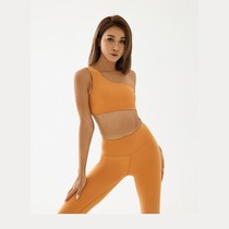 New single shoulder detachable jumpsuit sports fitness suit women's high waist stretch yoga suit one-piece fitness suit