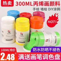  Huayun acrylic paint 300ML waterproof and not easy to fade diy hand painting shoes painting outdoor wall painting creative acrylic