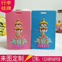 Factory customized cartoon luggage tag creative Thai Buddha statue soft rubber luggage boarding pass luggage listing accessories