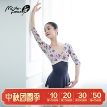 Little Jasmine print dance suit gymnastics suit adult female body suit jumpsuit ballet training uniform