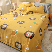 Cute cartoon cotton sheet sheet single piece 100 cotton single child quilt sheet 1 2 double bed sheet pillowcase three sets