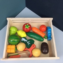 Childrens puzzle Chile play house game cut fruit to make meal