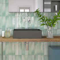  Nordic bathroom tile gradient handmade brick sink Bathroom interior wall brick Kitchen toilet solid color strip brick