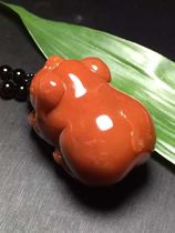 Natural crystal pig pendant Natural fine carved red rabbit hair crystal pendant put pieces of rich pig fortune to ward off evil spirits