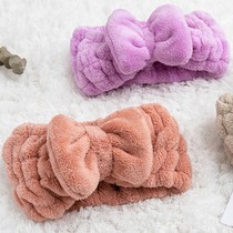 Hair strap female face wash non-slip soft hair hoop Korean super cute go out coral velvet solid color cute hair band