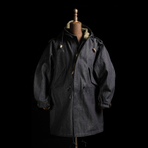 GIZEMO M51 denim fishtail coat Japanese tannin fabric M1951 PARKA long trench coat