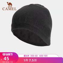 Camel outdoor sports hat cold warm big head round fleece hat men and women cold cap cap winter knitted hat